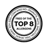 Absence of the eight food allergens